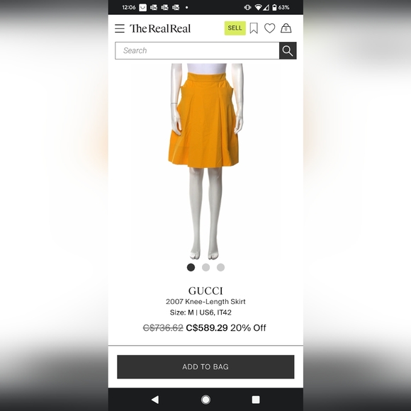 Gucci 2007 knee length yellow skirt - Picture 8 of 8